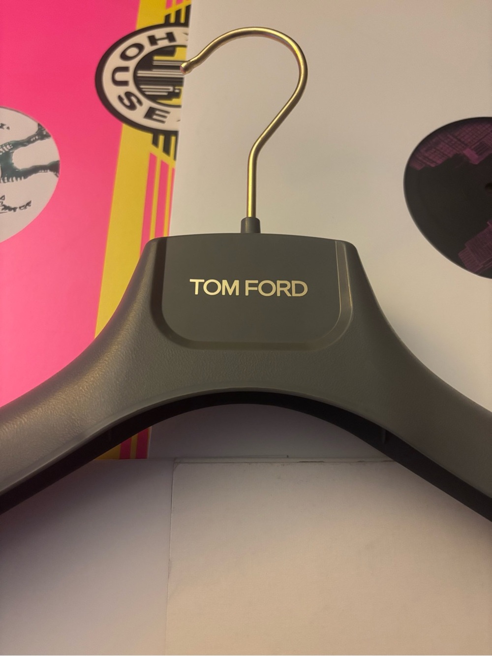 Tom Ford Gray Men's Designer Hanger with Gold Hook